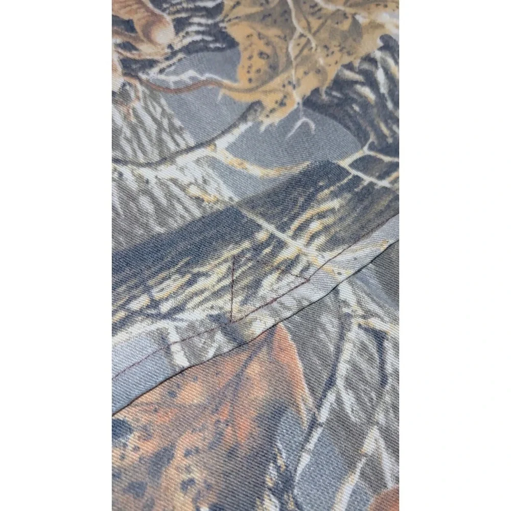 CABELA'S Camo Hunting Shirt Mens M Brown Seclusion 3D Vented Mesh Back Button Up